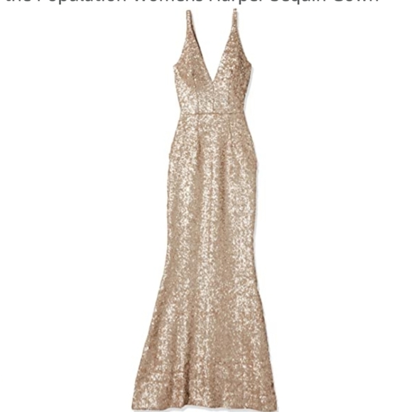 Dress The Population Harper Dress in Pale Blush Holiday Gown - Picture 5 of 8